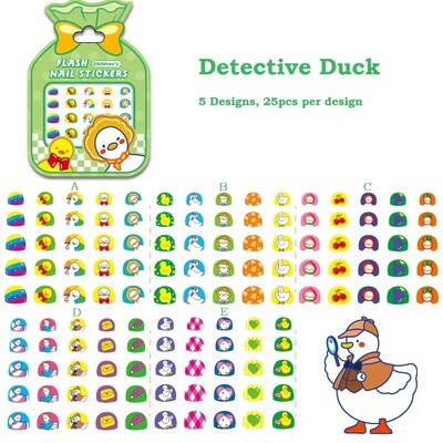Kid&#39;s Nail Stickers - Detective Duck