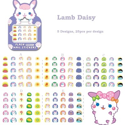 Kid&#39;s Nail Stickers - Lamb Daisy