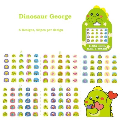 Kid&#39;s Nail Stickers - Dinosaur George