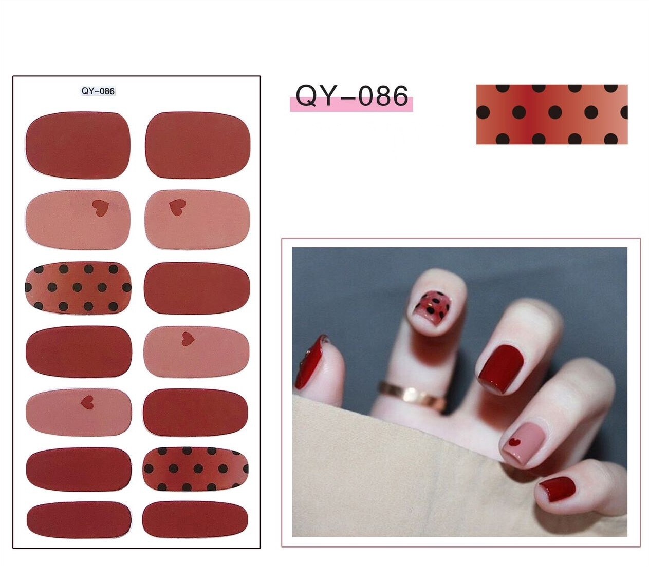 Full Nail Gel Sticker - QY 086