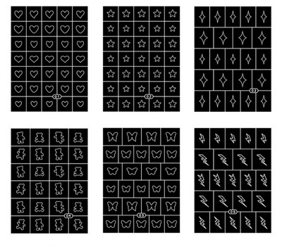 Hollow Nail Stickers - B (6pcs)