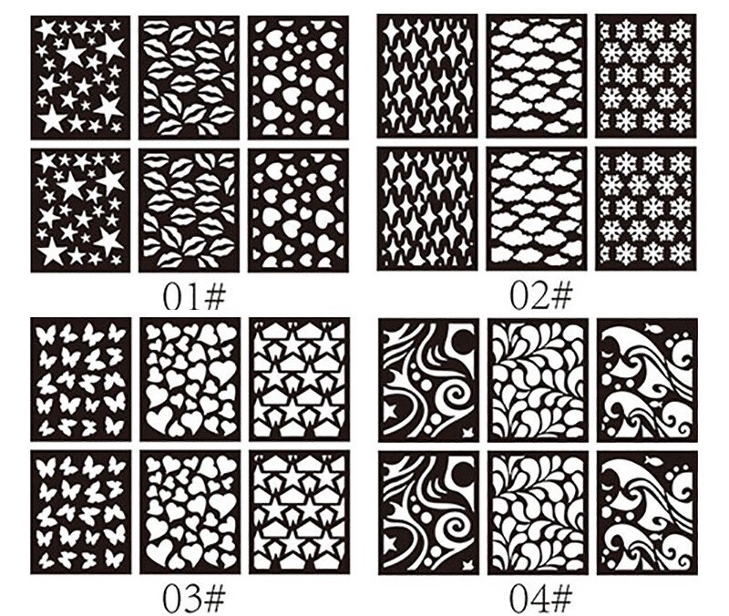 Hollow Nail Art Stickers (12pcs)