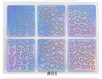 Laser Hollow Nail Stickers (6pcs)