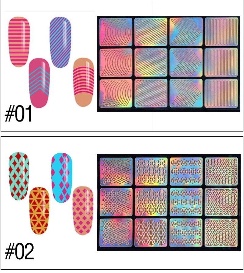 3D Laser Hollow Nail Stickers (12pcs)