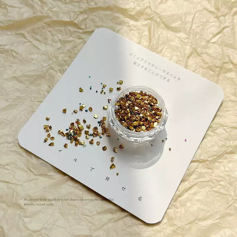 Bead Ball Gravel Nail Rhinestone, color: Golden