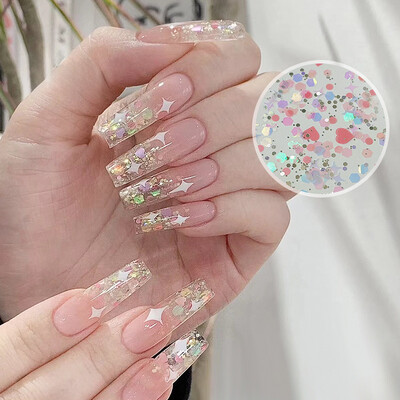 Heart Shape Glitter Flake - Pink