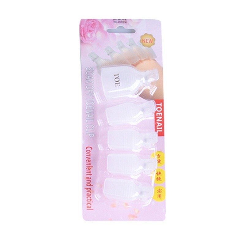 Plastic Gel Polish Remover Wrap Clip for Toe - Clear
