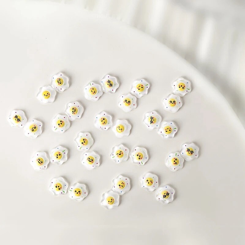 Nail Charms - Poached Eggs (4pcs)