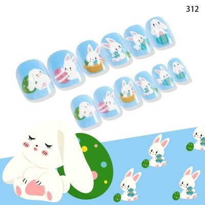 Kid Bunny Press On Nail Tips - H