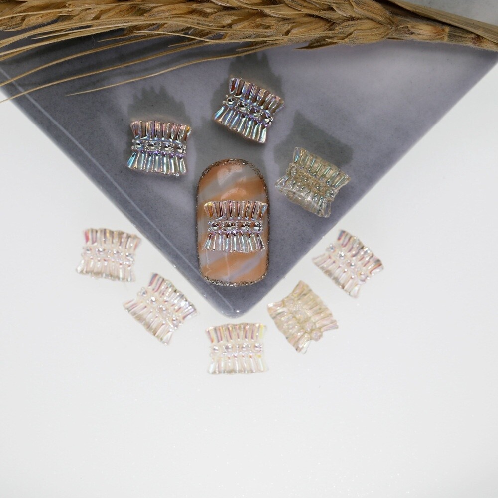 3D Crystal Nail Charm (5pcs), color: Brown
