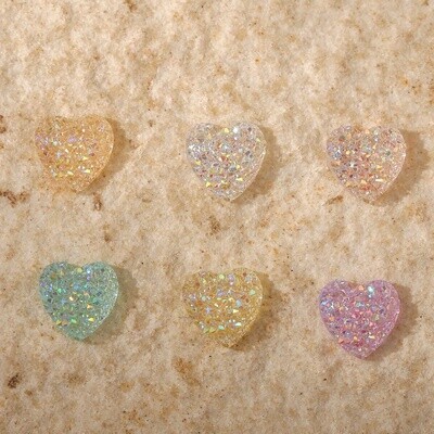 Heart Glitter Nail Charms (5pcs)