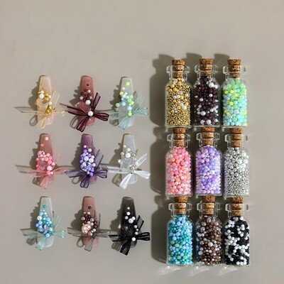 Rainbow Color Bead Ball Nail Art