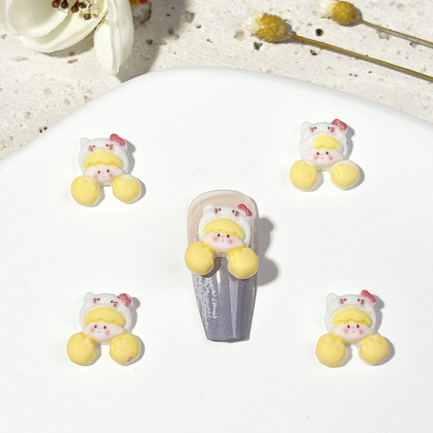 Cartoon Girl Nail Charms (2pcs), Name: A