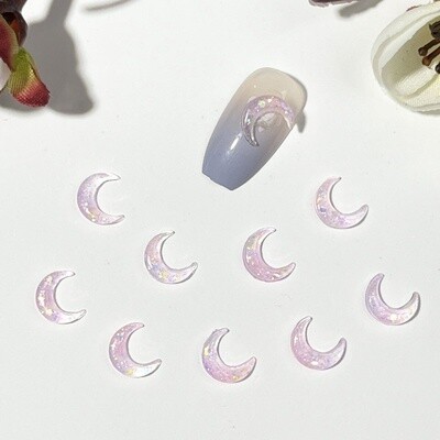 Luminous Moon Nail Charm (5pcs), color: Pink