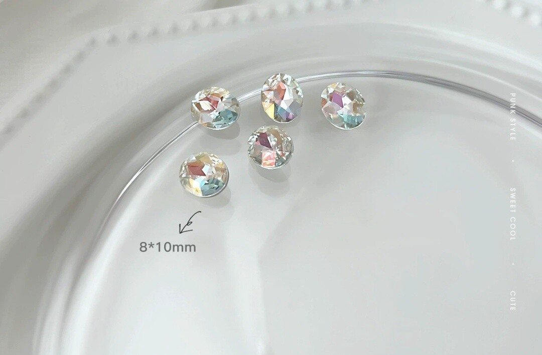 Diamond Rhinestone - S (2pcs), color: Silver