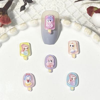 Luminous Little Girl Ice Cream Nail Charm (5pcs)