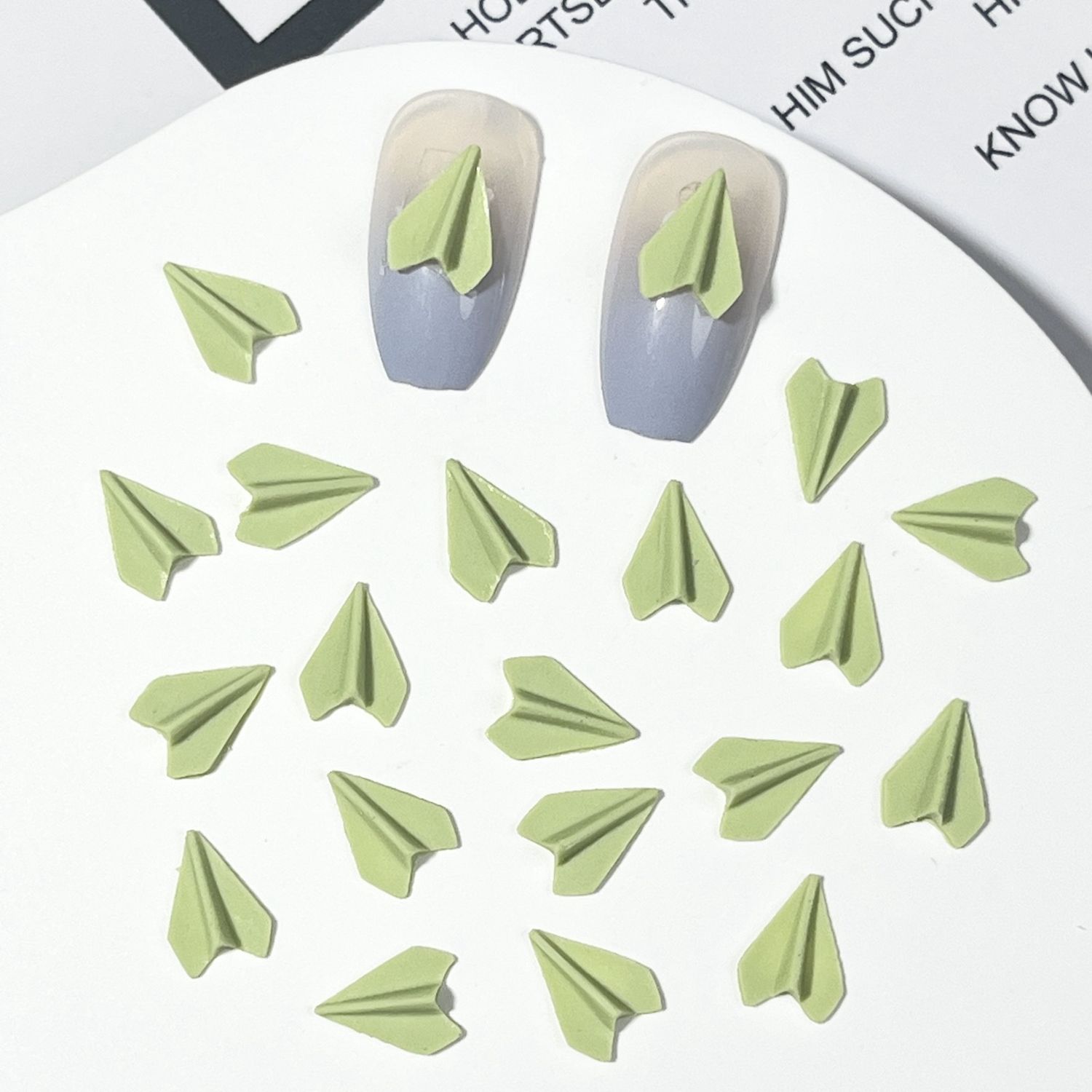 Tiny Plane Nail Charm (5pcs), Name: Blue Green