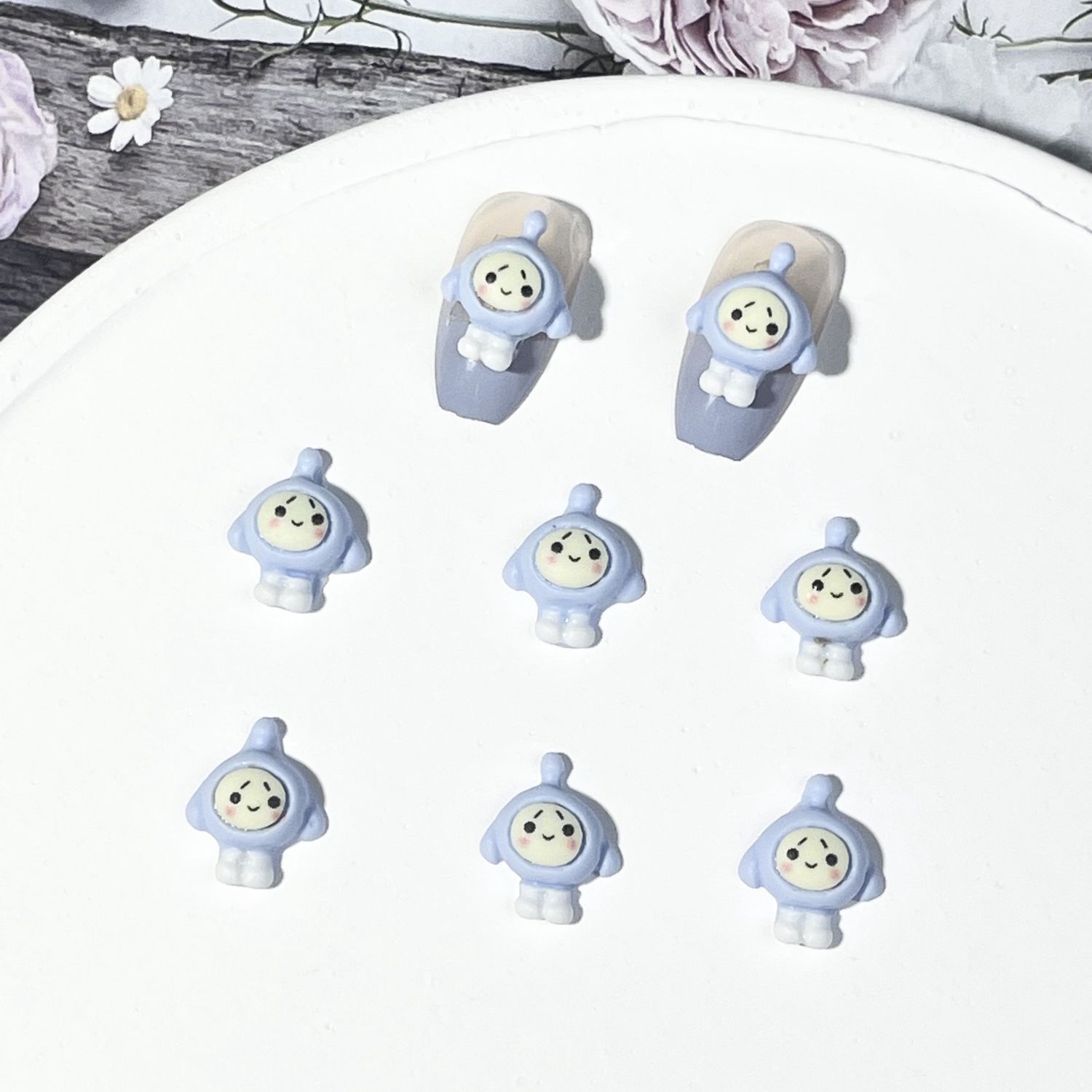 Eggy Family Nail Charm (2pcs), color: Blue