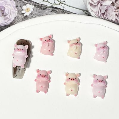 Luminous Piggy Nail Charm (2pcs)