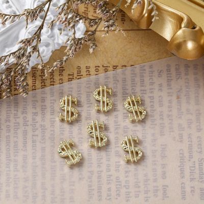 Dollar Sign Nail Charms - Gold (5pcs)