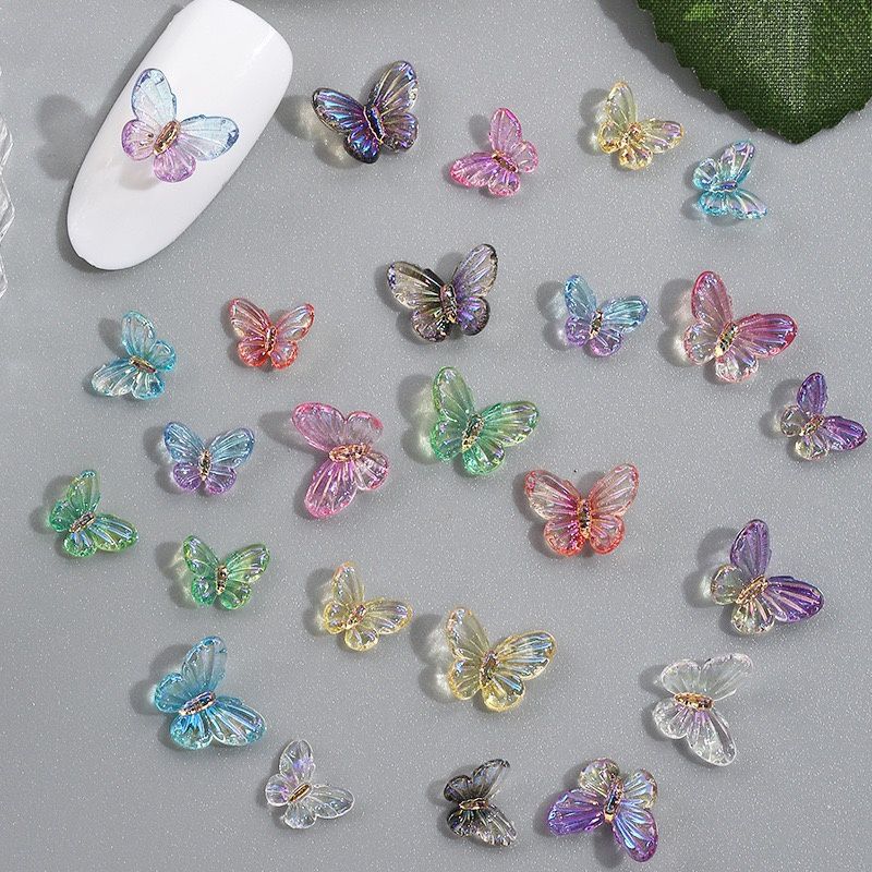 Crystal Butterfly Nail Charm (5pcs)