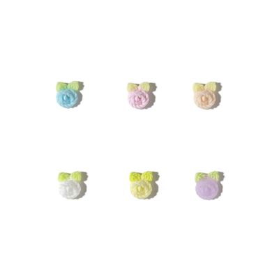 Luminous Yarn Flower Nail Charm (5pcs)