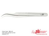 MBI-412 Ultra Sharp Pointed Curved Tweezers Size 4.5″