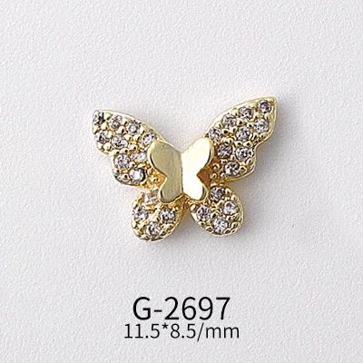 3D Gold Butterfly Nail Charm