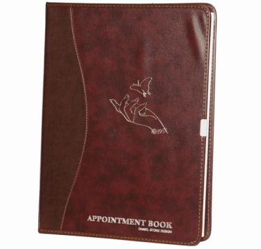 Brown Lether Appointment Book 4 Columns