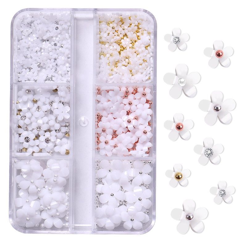 Flower Rhinestone (6 Grids Box ) - C