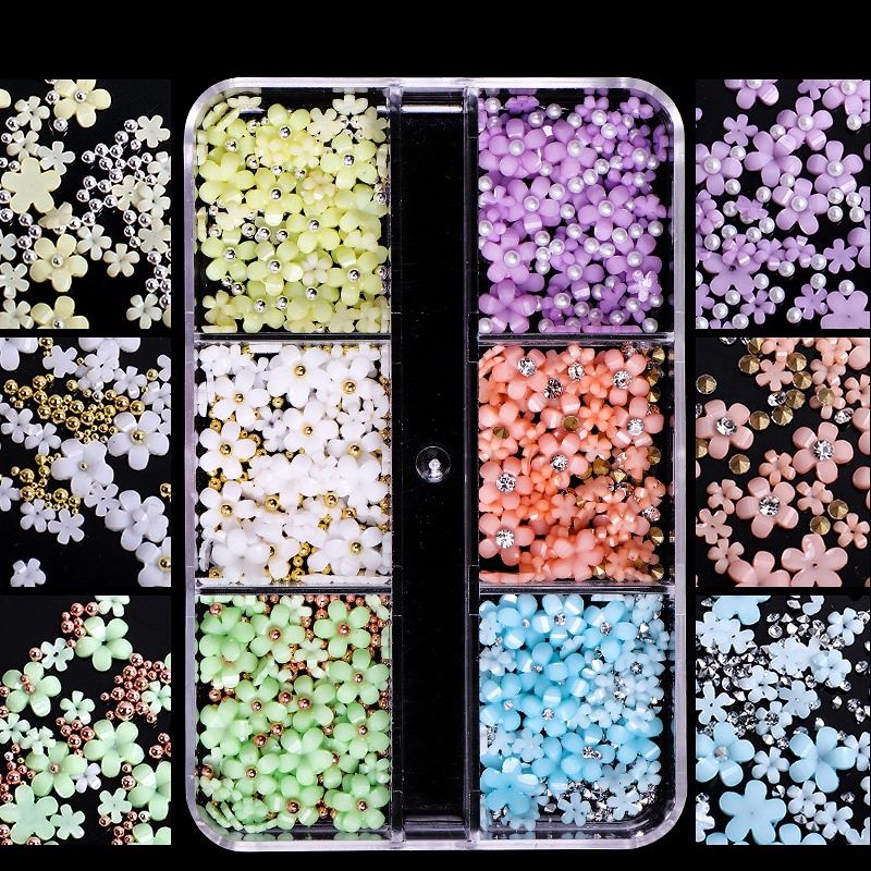 Flower Rhinestone (6 Grids Box ) - E