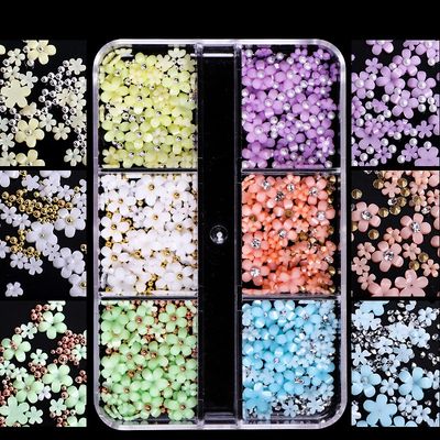 Flower Rhinestone (6 Grids Box ) - E