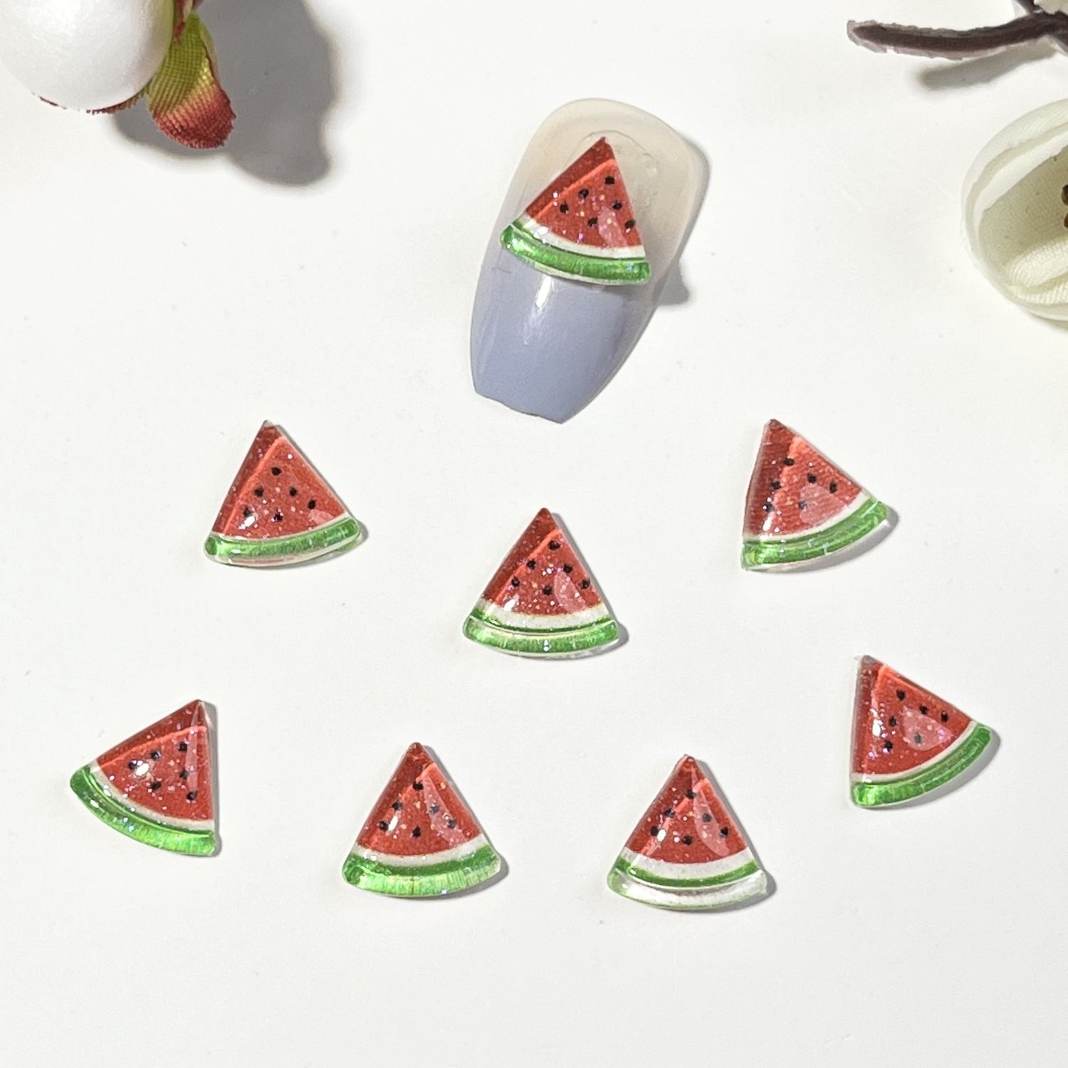 Fruit Nail Charms (5pcs) - Watermelon Pieces