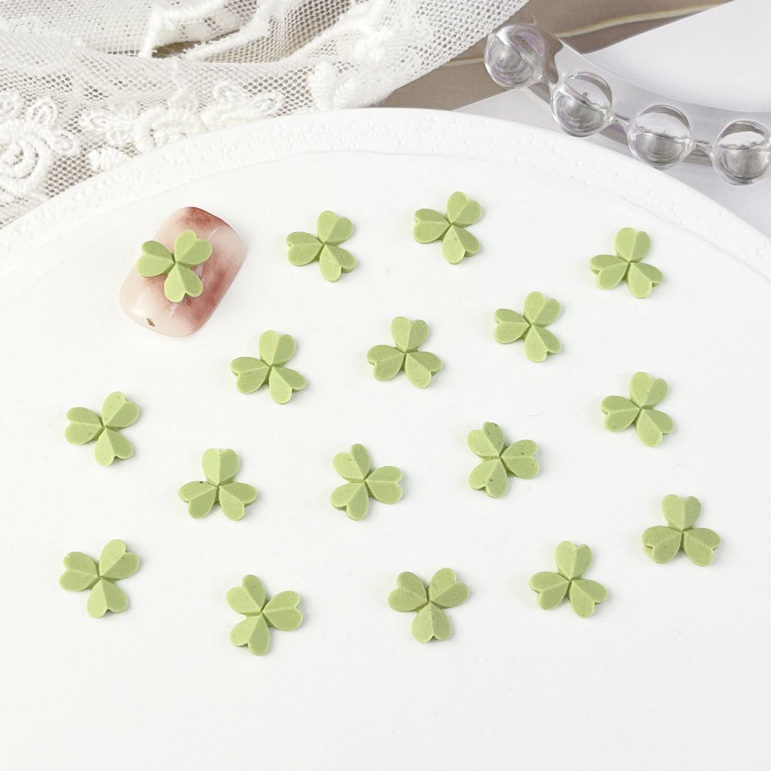Clover Nail Charm (5pcs), color: Green