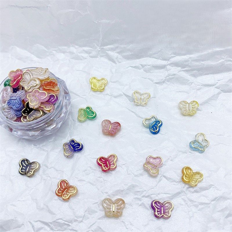 Gold Edged Butterfly Nail Charm (4pcs)