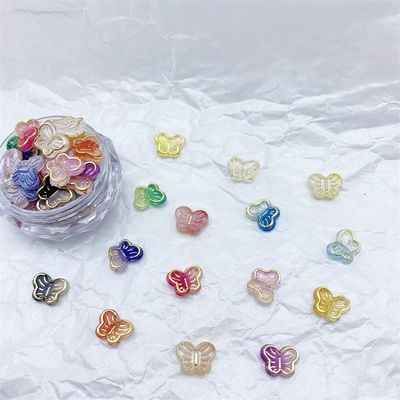 Gold Edged Butterfly Nail Charm (4pcs)