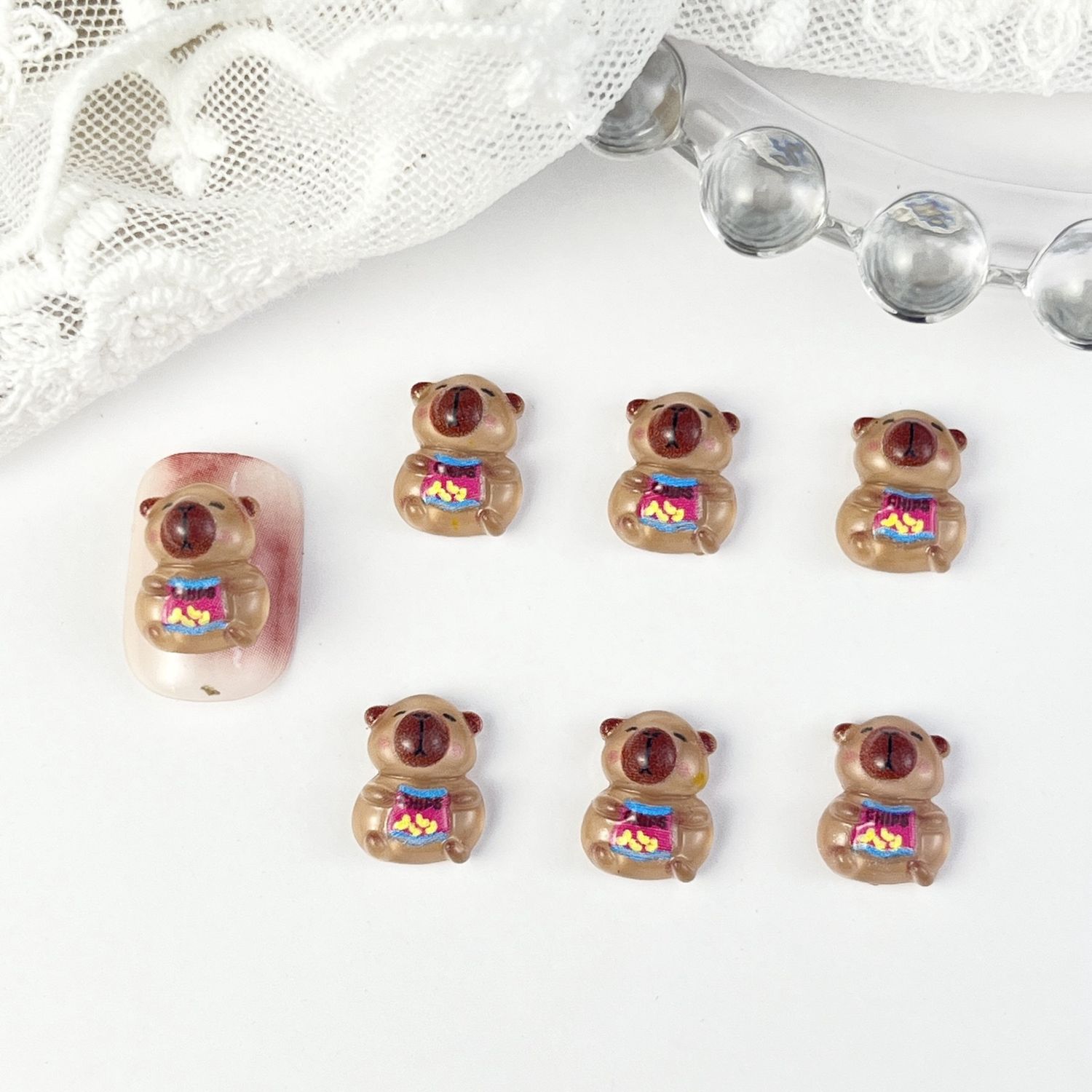 Capybara Nail Charm (5pcs), Name: A