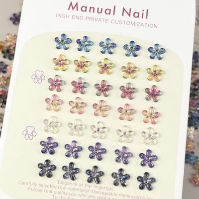 Ombre Flower Nail Charm (5pcs)