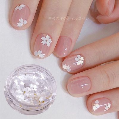 Flower Leaves Nail Art Glitter