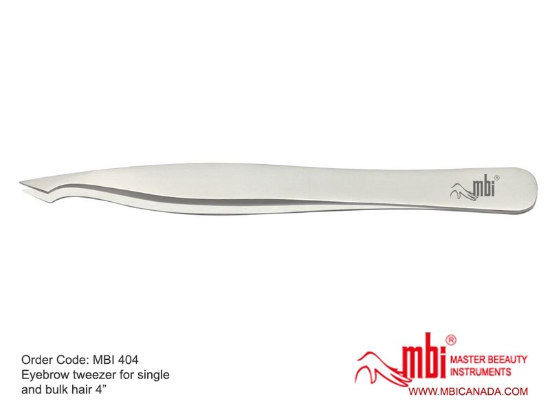 MBI-404 Eyebrow Tweezer for Single and Bulk Hair Size 4″