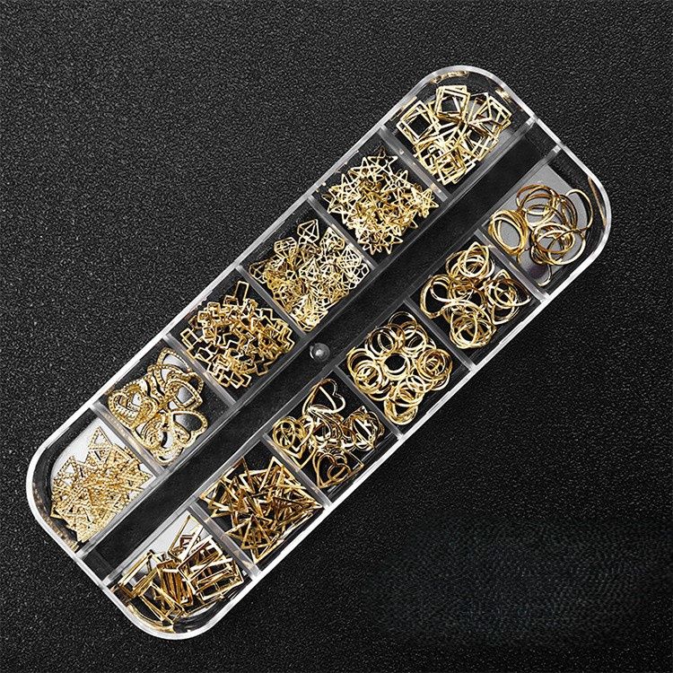 12 Grids Box Nail Accessories - D