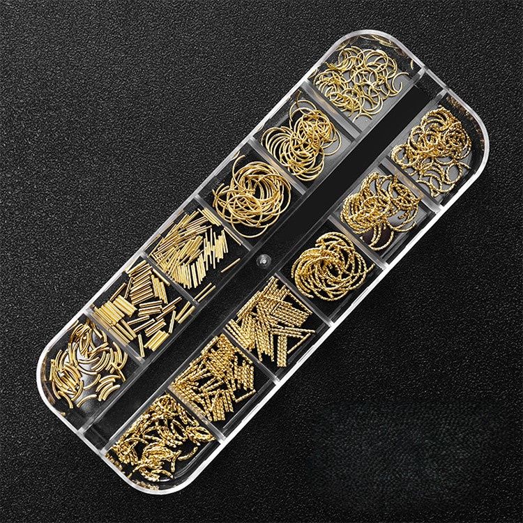 12 Grids Box Nail Accessories - J
