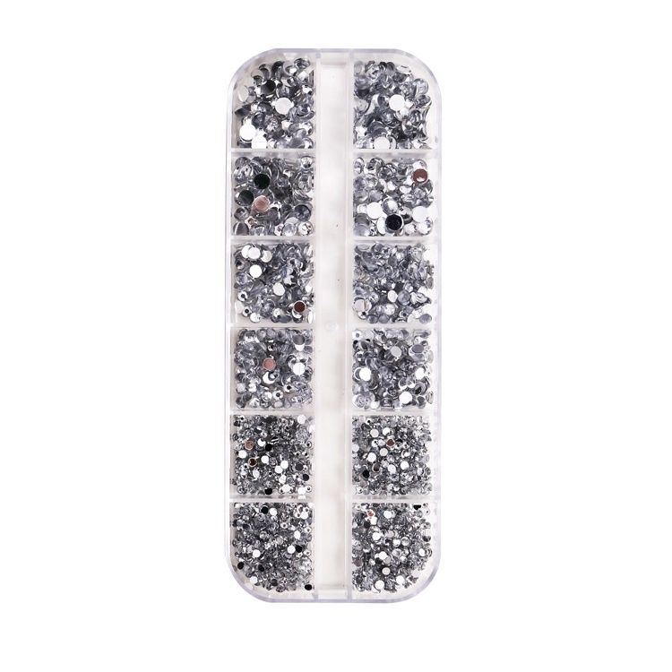 12 Grids Box Nail Rhinestone - C