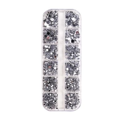 12 Grids Box Nail Rhinestone - C