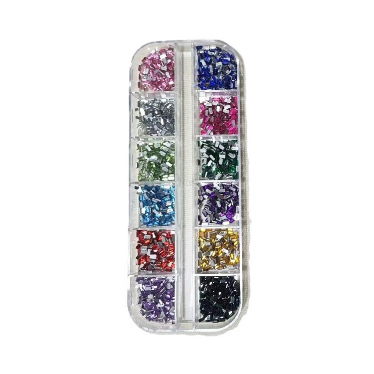 12 Grids Box Nail Rhinestone - E