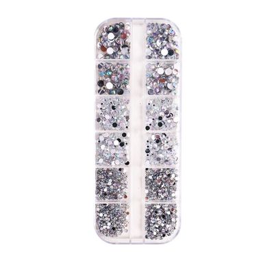 12 Grids Box Nail Rhinestone - D