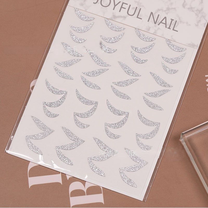 JOYFUL Silver Sparkling Nail Sticker, Name: French Tips
