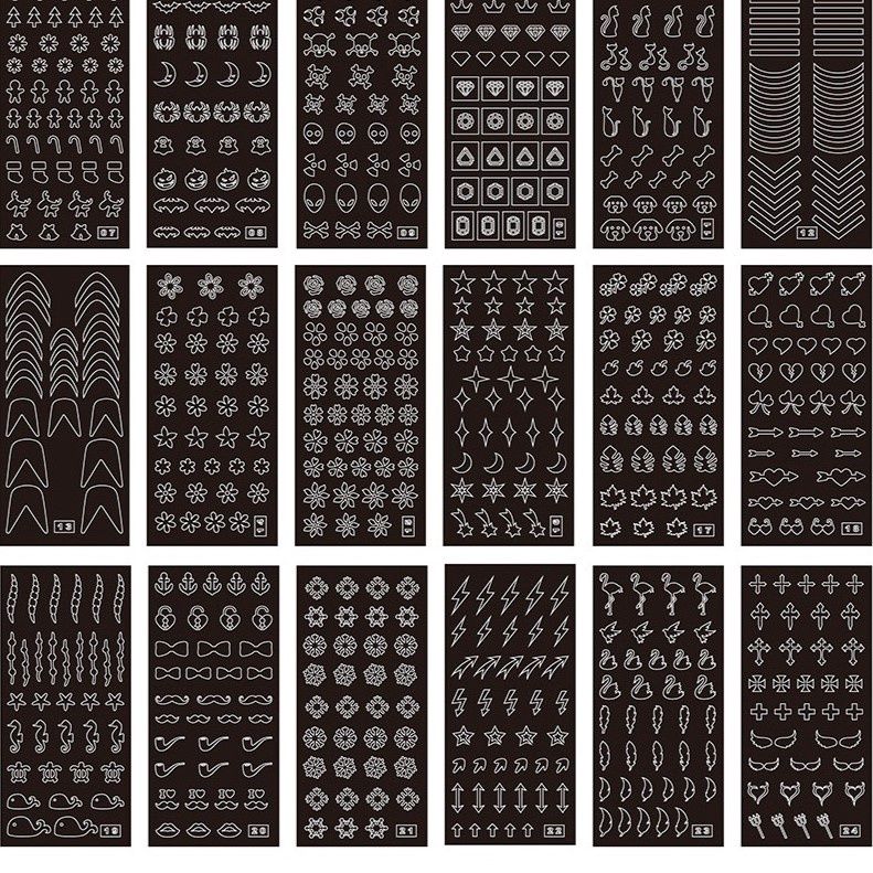 Hollow Nail Stickers- Mixed (5pcs/bag)