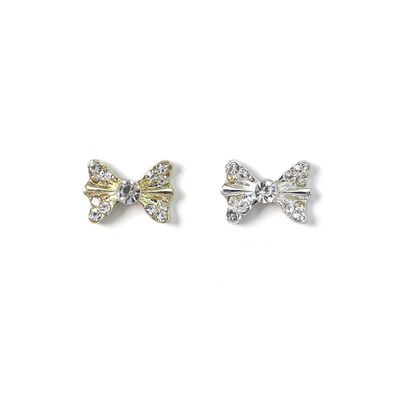 Diamond Metal Bow Nail Charm (2pcs)