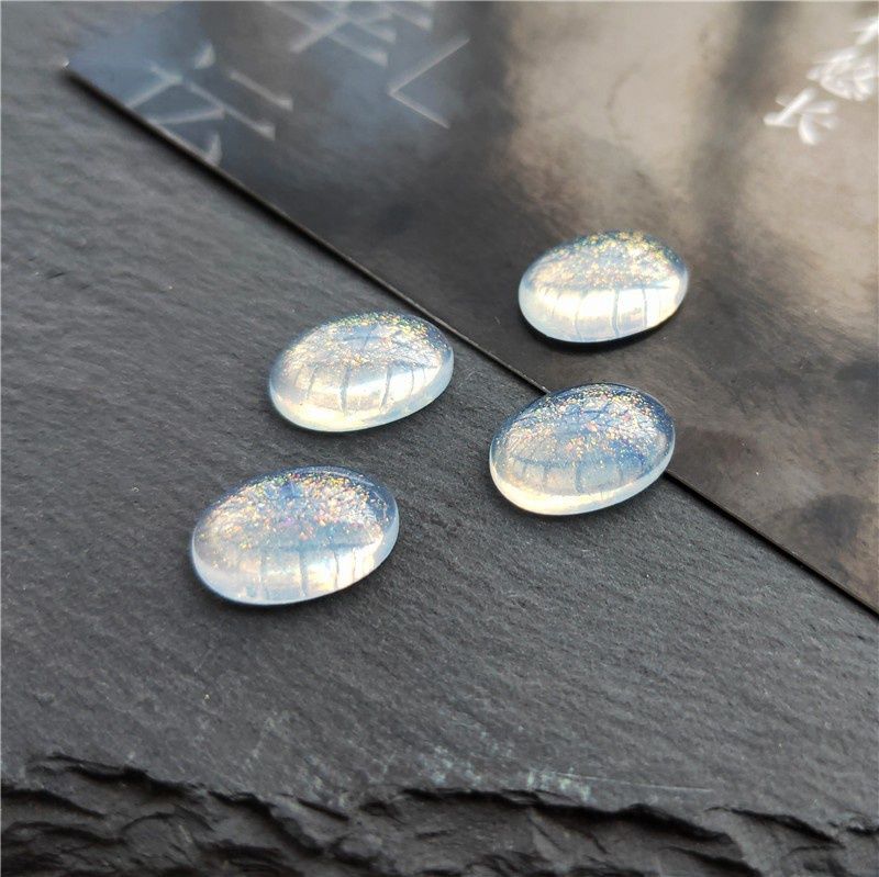 Oval Glass Nail Rhinestone 5pcs